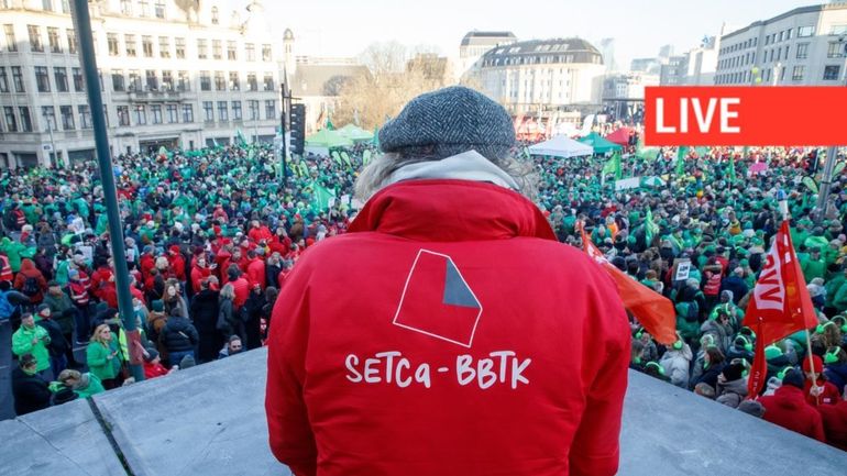 Direct - Manifestation nationale ce 13 janvier : un grand cortège de manifestants sillonne les rues de Bruxelles