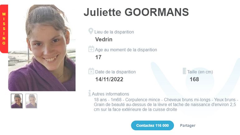 Disparue à Namur depuis un an, Juliette Goormans reste introuvable