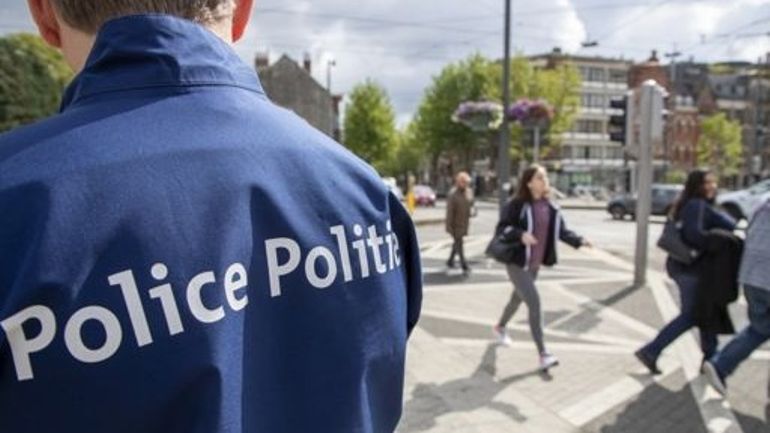 Des policiers manifestants le 31 mars : la CGSP dépose un préavis de grève