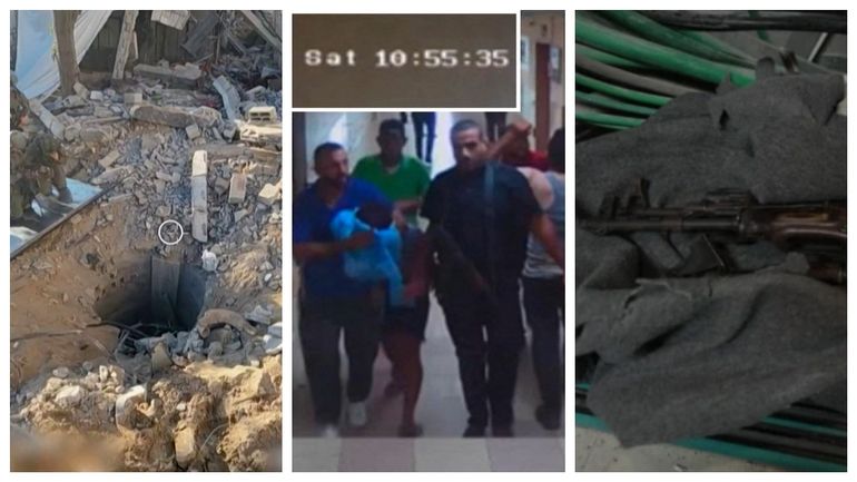 Tunnel, armes, présence d'otages : pourquoi Israël multiplie les images de l'hôpital Al-Chifa ?