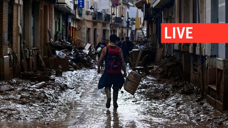 Direct  Inondations en Espagne : l'alerte aux précipitations sur la côte sud de Valence abaissée de rouge à orange