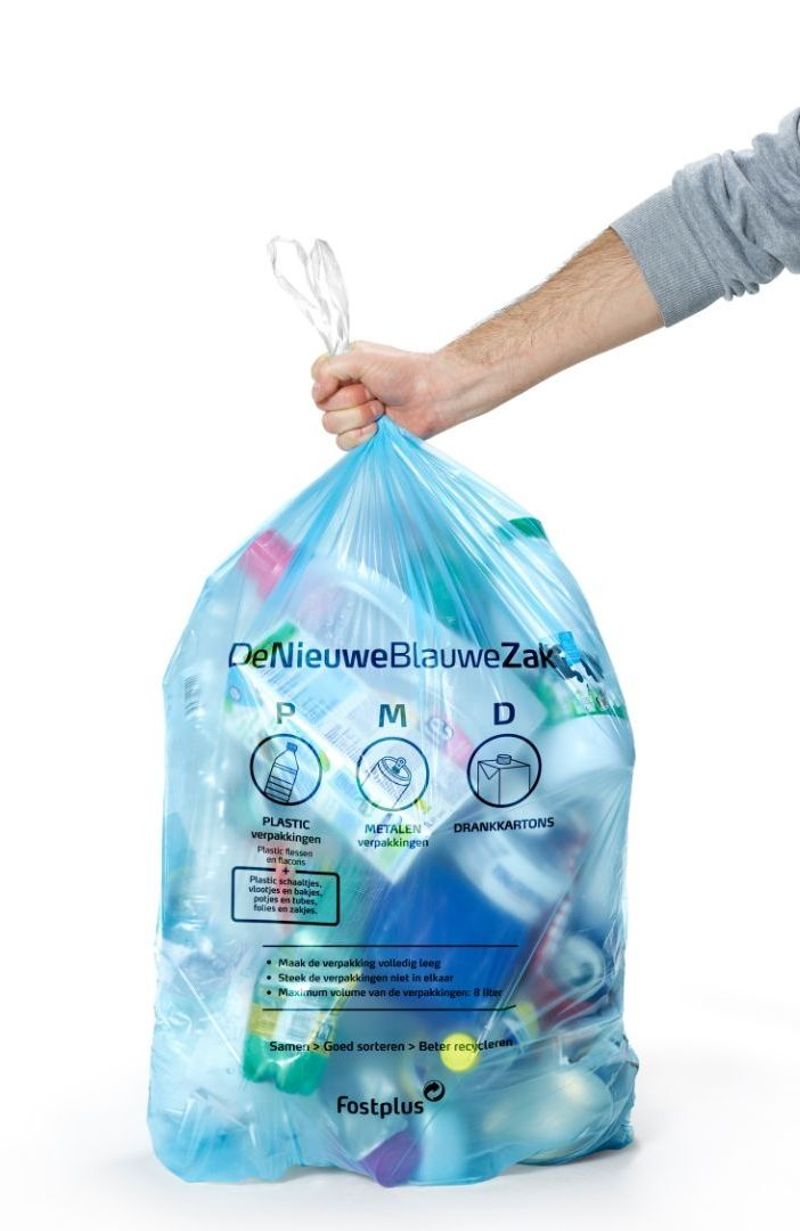Sac poubelle recyclable - Déchets papiers - 110L - Bleu 